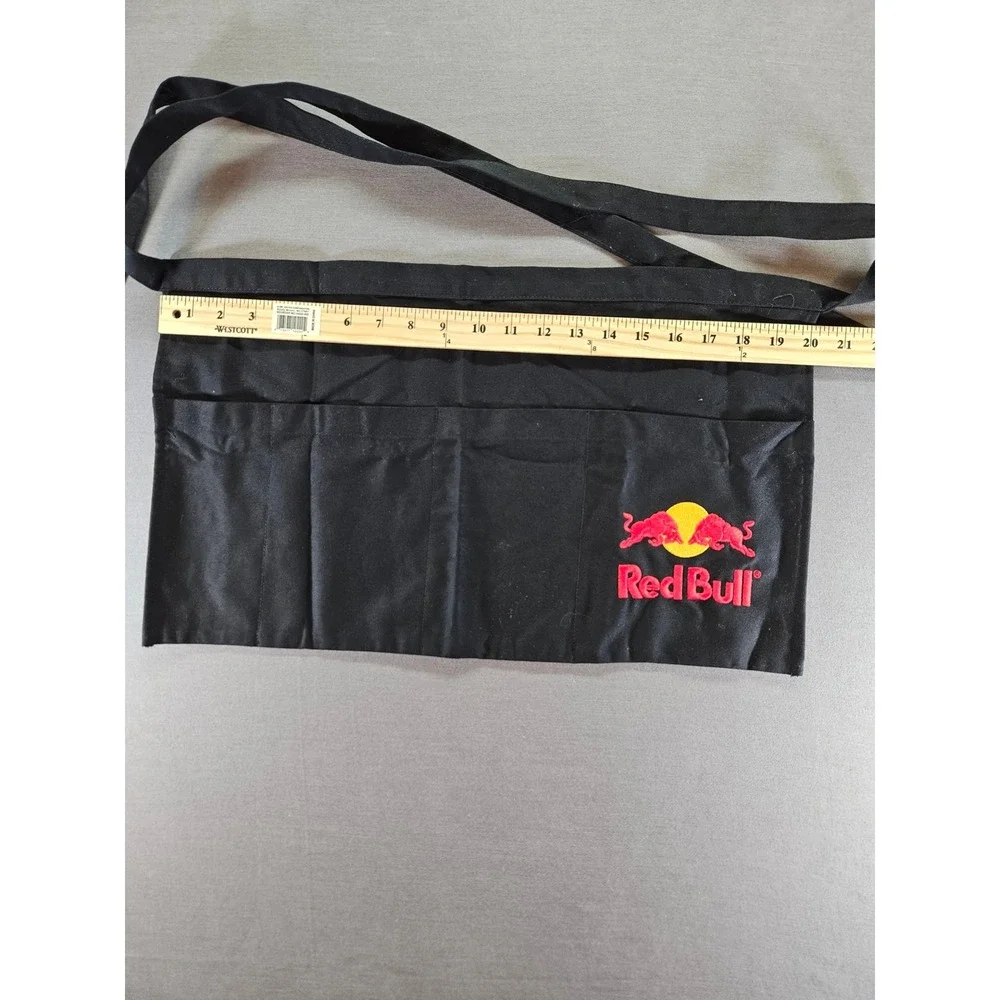 Red Bull Energy Drink Server Waist Apron Black 3 Pocket Bartender Barista Promo